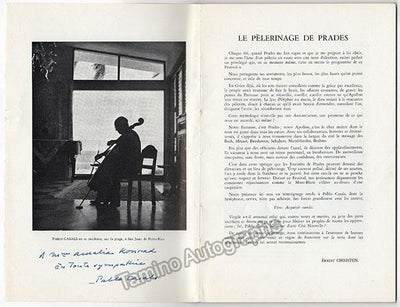 Casals, Pablo - Signed Program Prades Festival 1959