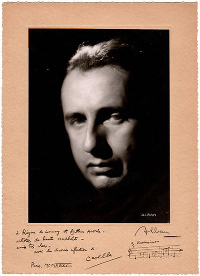 Casella, Alfredo - Large Photograph Signed 1931 with Music Quote