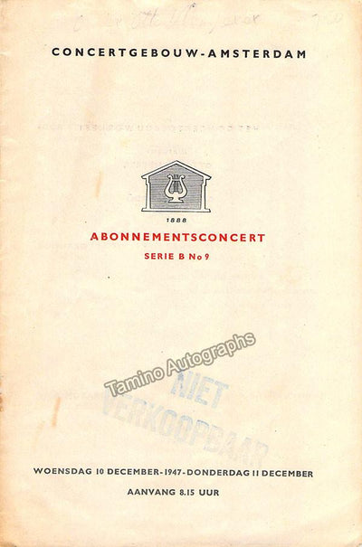 Cassado, Gaspar - Concert Program 1947