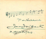 Castro, Juan Jose - Autograph Music Quote Signed 1943