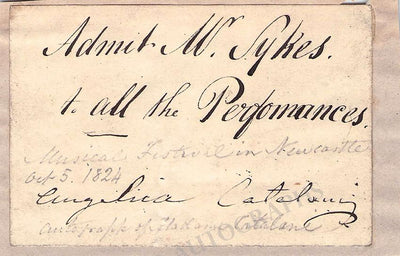 Catalani, Angelica - Signed Pass