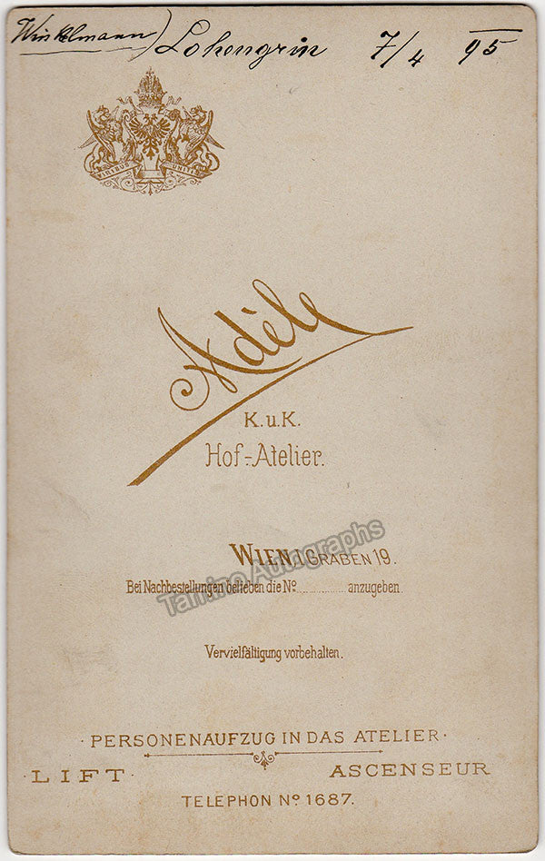 cdv cabinet winkelmann hermann cabinet photo as lohengrin 1895 2