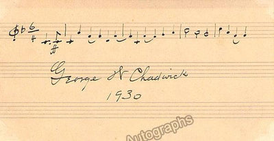 Chadwick, George - Autograph Music Quote Signed 1930