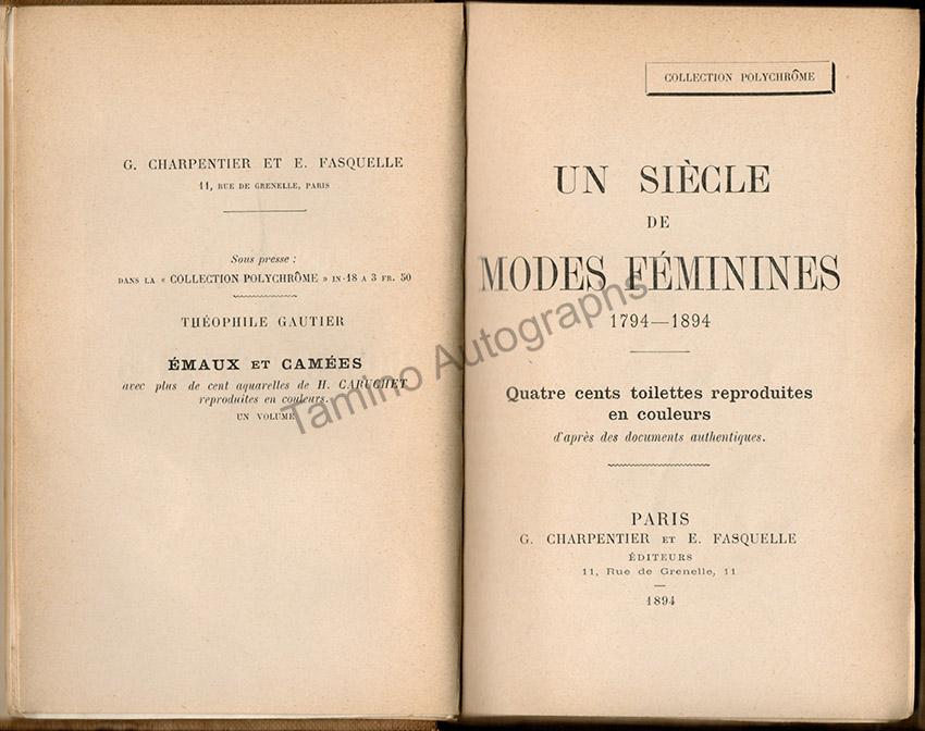 Charpentier, G. - Fasquelle, E. - Book "Un Siecle de Modes Feminines 1794-1894" - Tamino