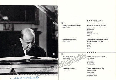 Cherkassky, Shura - Signed Program Kassel, Germany 1972