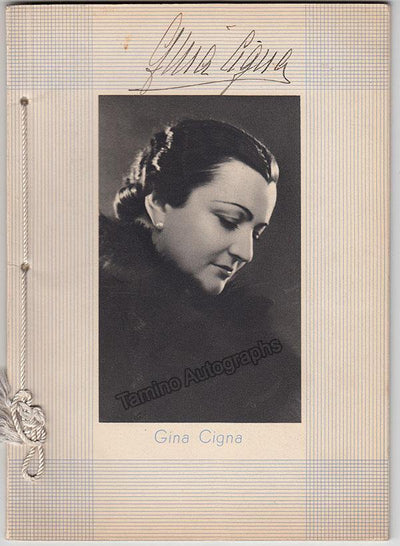 Cigna, Gina - Signed Scrapbook of Photos, List of Performance Dates, and Performance Reviews