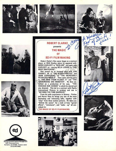 Clarke, Robert - Signed Flyer