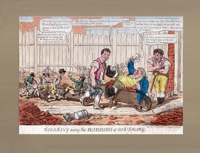 Clearing Away the Rubbish of Old Drury - Original Print 1811