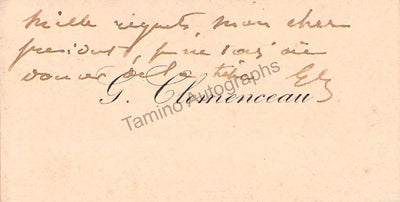 Clemenceau, Georges - Signed Personal Card