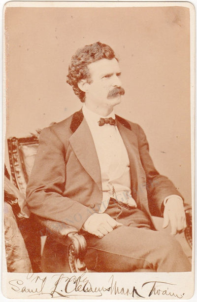 Clemens, Samuel (Mark Twain) - Signed Cabinet Photo