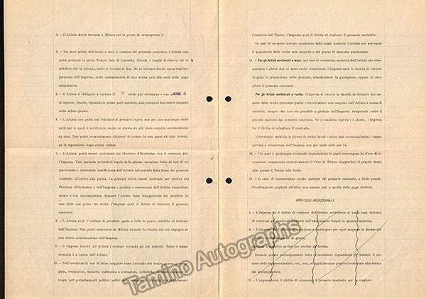 Cobelli, Giuseppina - Signed LS Contract 1931 - Tamino