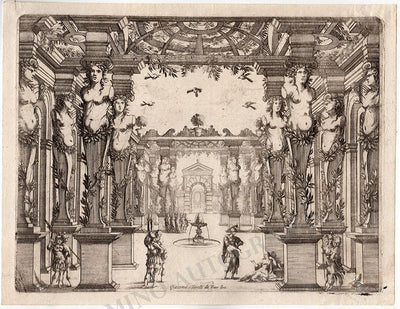 Cochin, Nicolas - "La Finta Pazza" Etching-Engraving 1645