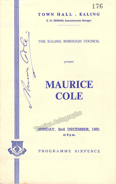 Cole, Maurice - Signed Program London 1951