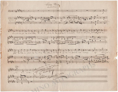 Collignon, Gustave - Large Autograph Music Quote Signed 1880