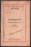 Concert Program Concertgebouw Orchestra Amsterdam 1926