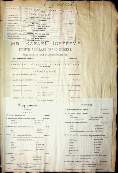 Concerts - Large Program Clip Collection 1883-1925