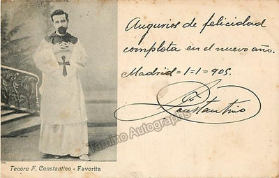 Constantino, Florencio - Signed Photograph in La Favorita 1905