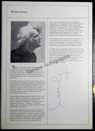 Corboz, Michel - Signed Program Buenos Aires 1983
