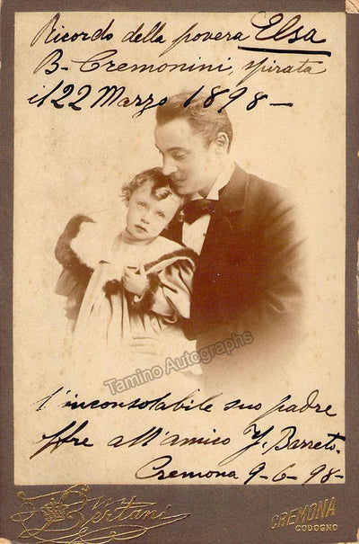 Cremonini, Giuseppe - Signed Photo with his young daughter 1898