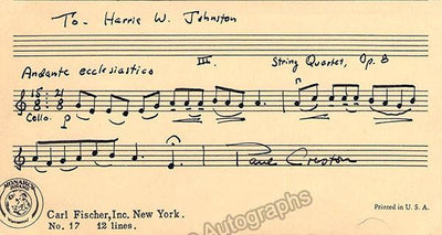 Creston, Paul - Autograph Music Quote Signed