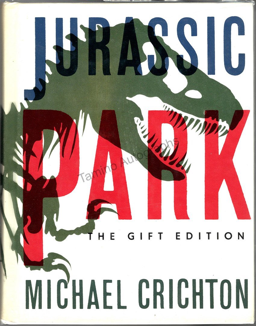 Crichton, Michael - Signed Book "Jurassic Park" Gift Edition - Tamino