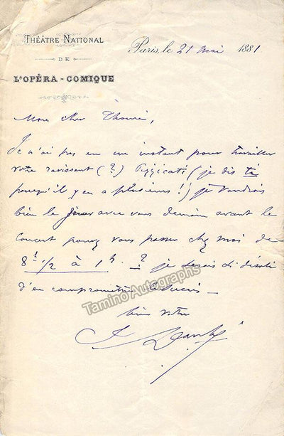 Danbe, Jules - Autograph Notes Signed 1881 & 1887