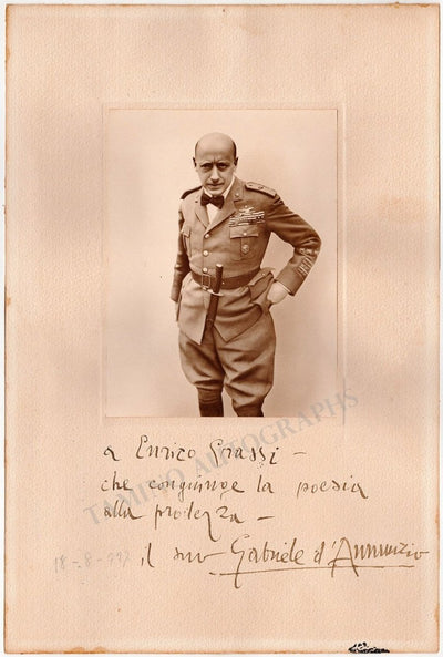 D'Annunzio, Gabriele - Large Signed Photograph