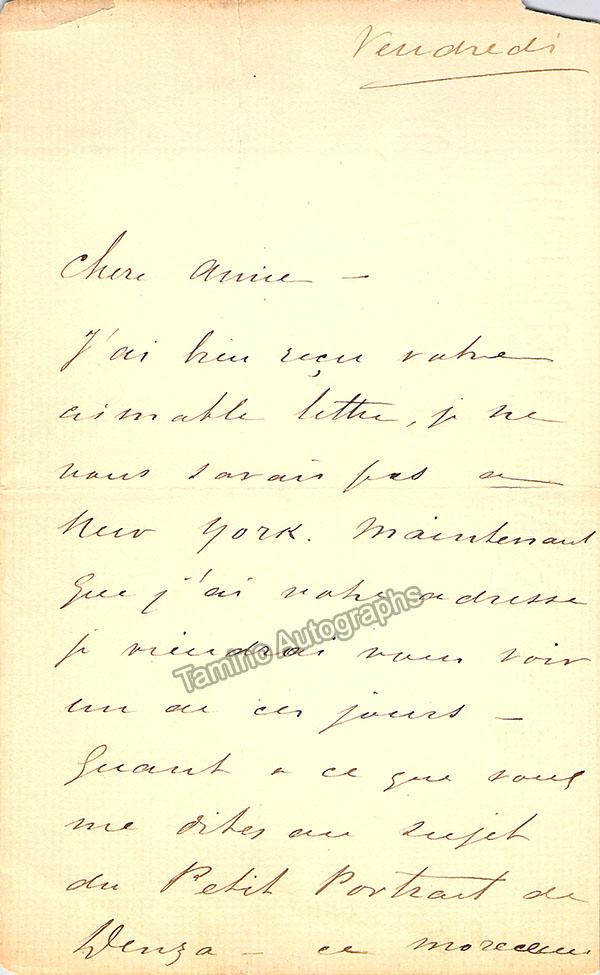 De Reszke, Edouard - Autograph Letter Signed + Photo - Tamino