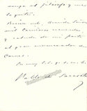 De Sarasate, Pablo - Autograph Letter Signed 1885