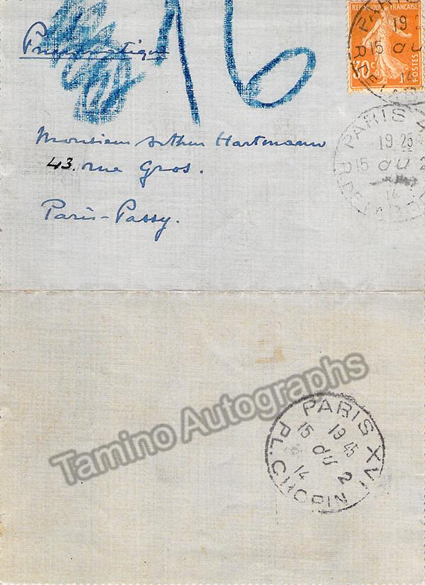 Debussy, Claude - Autograph Letter Signed 1914 - Tamino