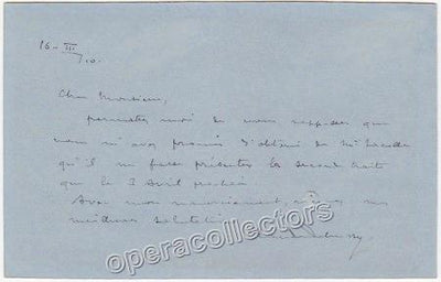 Debussy, Claude - Autograph Note Signed