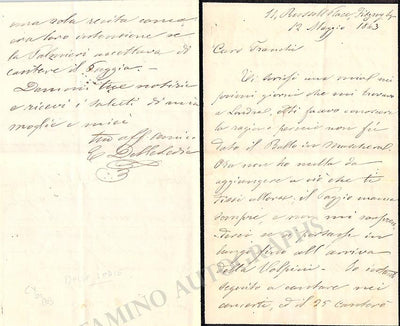 Delle Sedie, Enrico - Autograph Letter Signed 1863