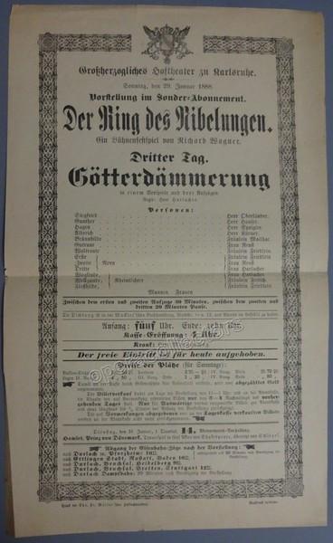 Der Ring des Nibelungen - 4-Gotterdammerung at Karlsruhe Court Opera House Program 1888 - Tamino