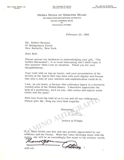 Di Filippi, Arturo - Autograph Lot