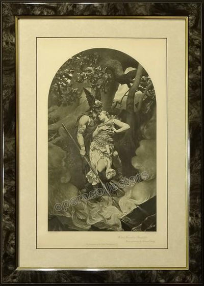 Die Walkure - Wotan´s Farewell to Brunnhilde - Vintage Photoengraving