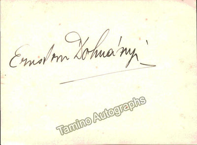 Dohnanyi, Ernst von - Signed Album Leaf + Photo