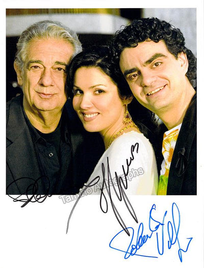 Domingo, Placido - Netrebko, Anna - Villazon, Rolando - Triple Signed Photo