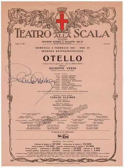 Domingo, Placido - Signed Teatro La Scala Playbills 1987-1994 (Various Playbills)