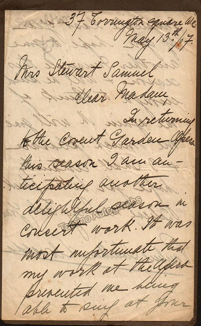 Donalda, Pauline Seveilhac - Autograph Letter Signed 1907