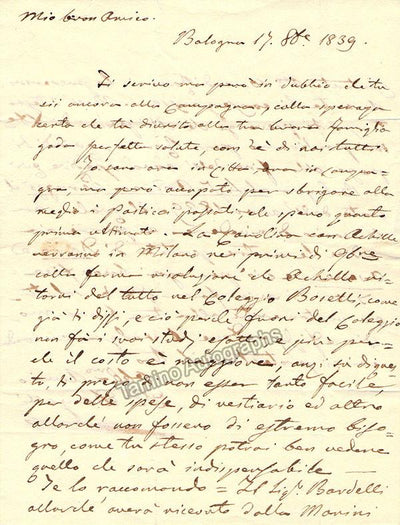 Donzelli, Domenico - Autograph Letter Signed 1839