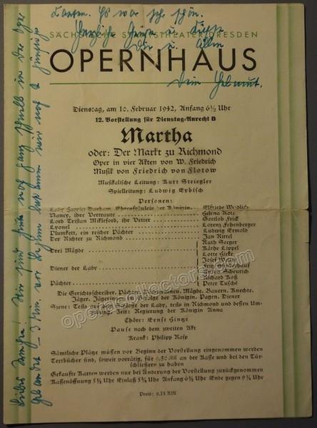 Dresden Opera House - Leipzig Opera - Set of 5 Playbills 1941-43 - Tamino