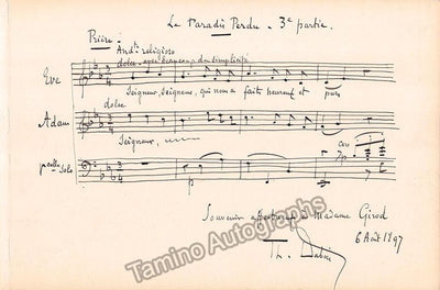 Dubois, Theodore - Autograph Music Quote Signed 1897