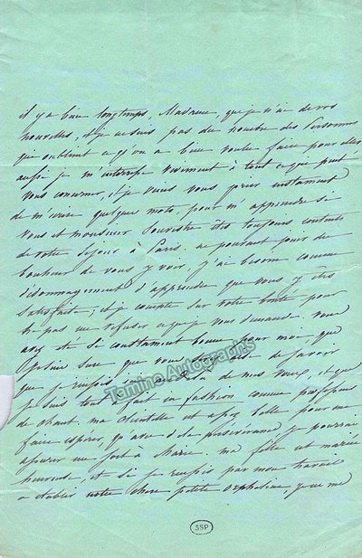 Ducrest, Georgette - Autograph Letter Signed + Autograph Note Signed