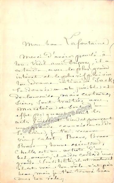 Duprez, Gilbert - Autograph Letter Signed, 1881