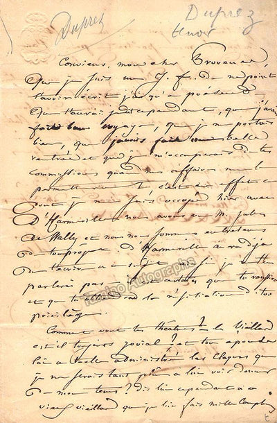 Duprez, Gilbert - Lot of 4 Signed Letters + Contract