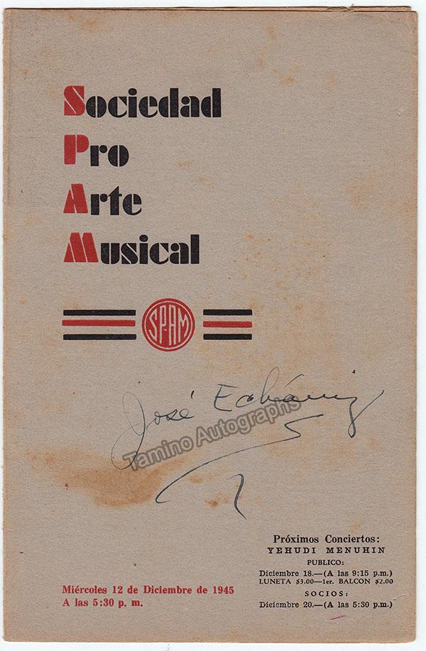 Echaniz, Jose - Signed Program Havana 1945