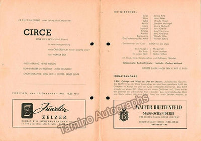 Egk, Werner - Lot of 5 Programs as Conductor 1948-1971