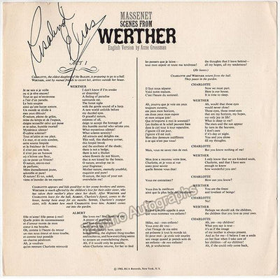 Elias, Rosalind - Signed LP Insert