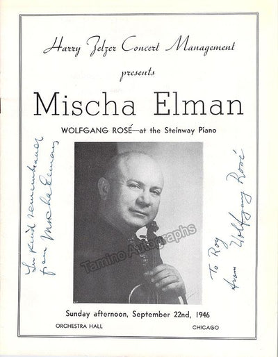 Elman, Mischa - Rose, Wolfgang - Signed Program Chicago 1946