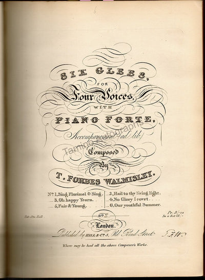 English Composers - Bound Collection of Signed Scores 1840s